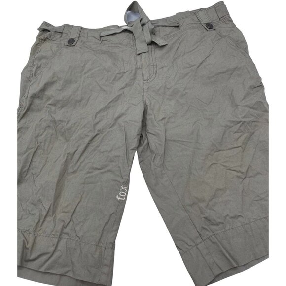 fox girls bermuda mom shorts kaki knee high cotton pocket zipper size 9 READ - Picture 1 of 10